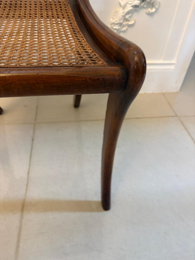 Antique Regency Mahogany Dining Chairs – Set of Six with Cane Seats, Five Singles & One Carver - Image 6